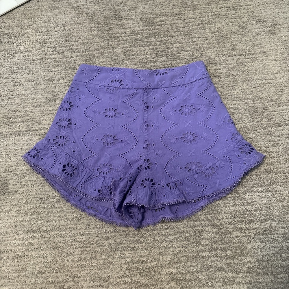 DO+BE High Waist Purple Shorts with Flared Hem